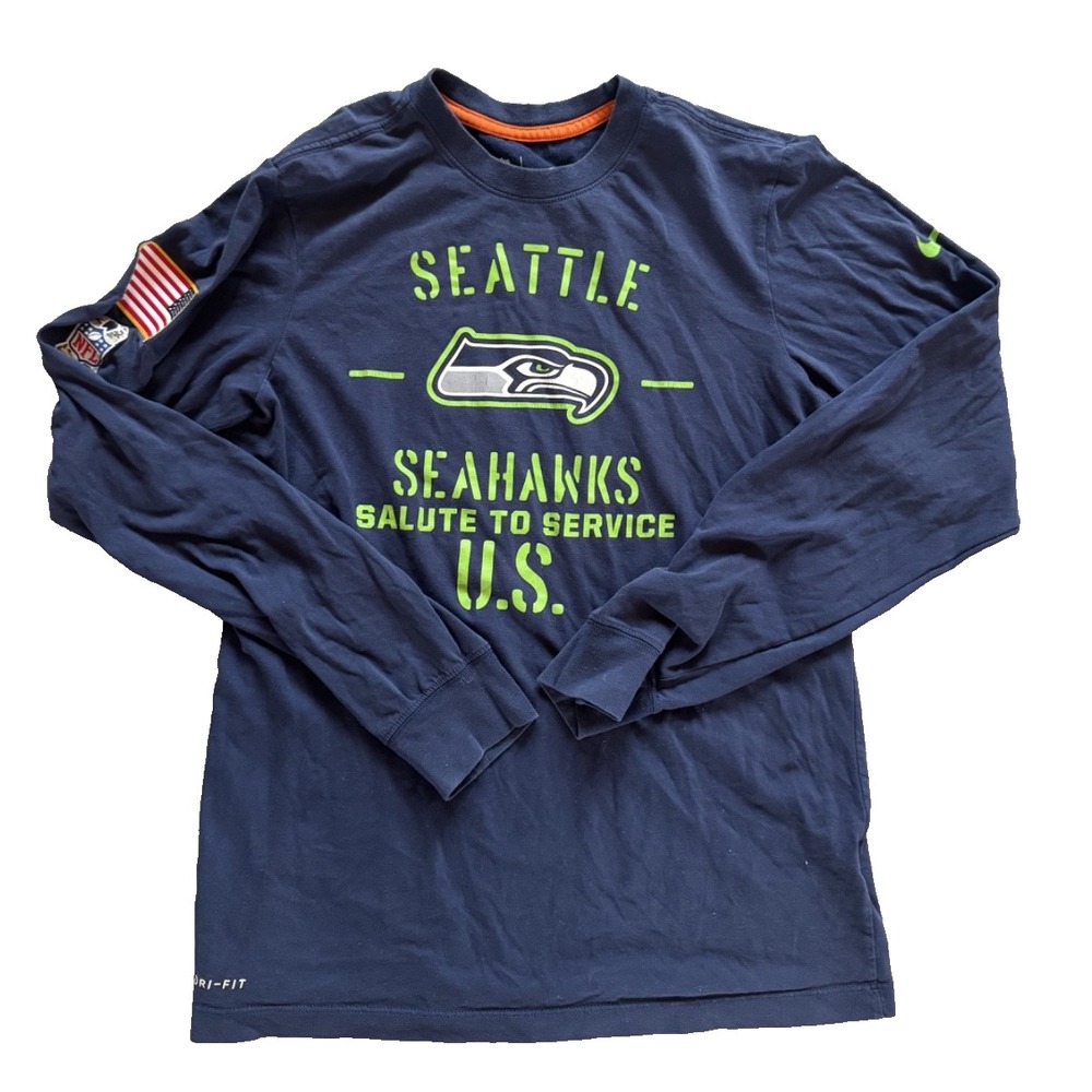 Nike Mens Small Seattle‎ Seahawks Shirt Salute To Service Military Long Sleeve